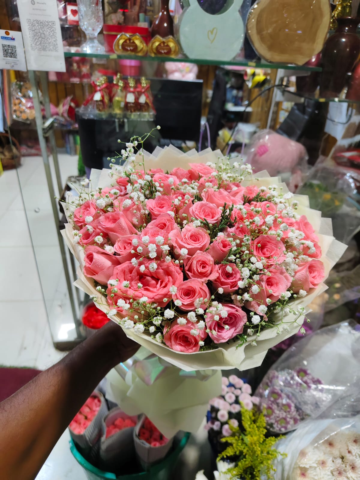 Pink Rose Flower Bunch